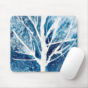 Tapis De Souris Arbre de Noël bouleau blanc d'hiver