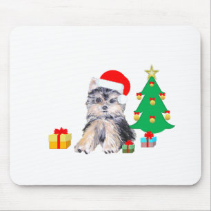 Tapis De Souris Arbre de Noël, Chien chiot du Yorkshire & cadeaux