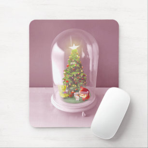Tapis De Souris Arbre de Noël dans un dôme de verre