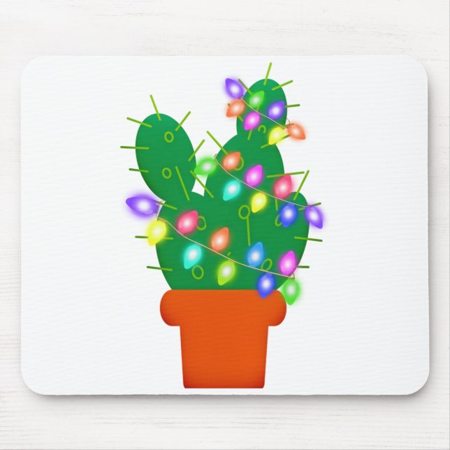 Tapis De Souris arbre de Noël de cactus (Devant)
