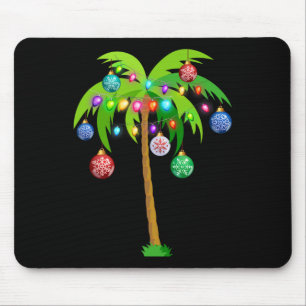 Tapis De Souris Arbre de Noël de Hawaï Palmier Tropical Noël Noix