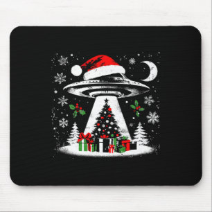 Tapis De Souris Arbre de Noël de l'enlèvement d'Ufo - Amusant Alie