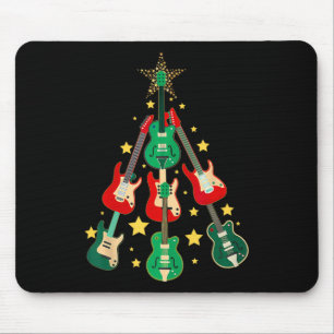Tapis De Souris Arbre de Noël Guitare Cool pour Amoureux de Guitar