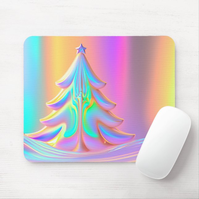 Tapis De Souris Arbre de Noël Iridescente (Avec souris)