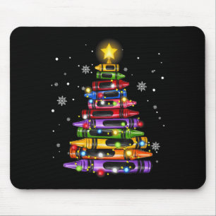 Tapis De Souris Arbre de Noël Lumières Craie Enseignant Élève Écol