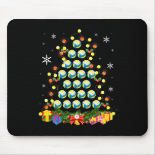 Tapis De Souris Arbre de Noël Lumières Volleball Ball Santa Hat Xm