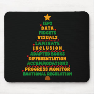 Tapis De Souris Arbre de Noël Professeur Ieps Éducation Spéciale S