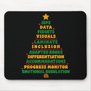Tapis De Souris Arbre de Noël Professeur Ieps Éducation Spéciale S