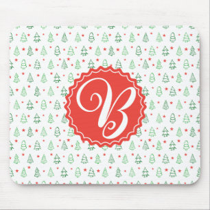 Tapis De Souris Arbre de Noël rouge et vert