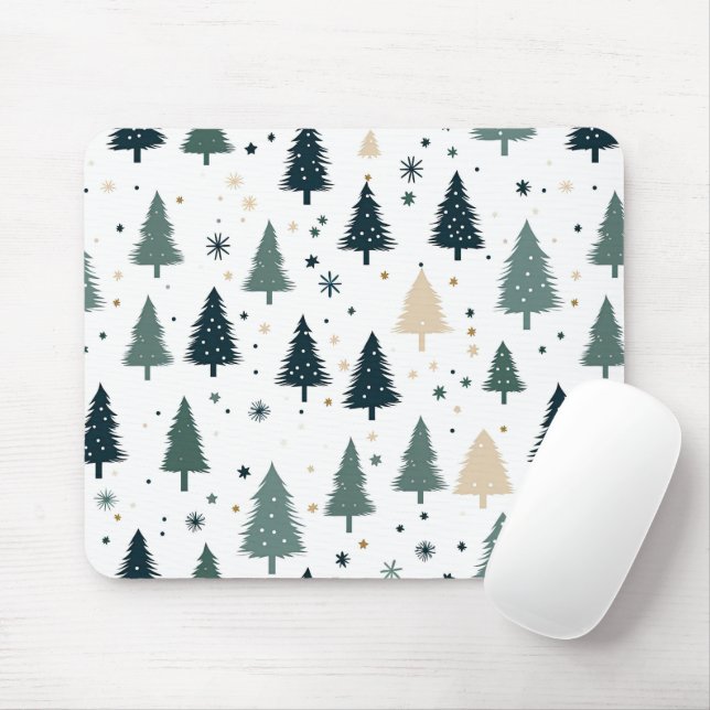 Tapis De Souris Arbre de Noël vert simple (Avec souris)