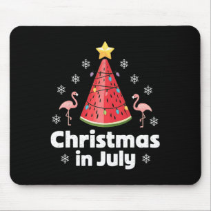 Tapis De Souris Arbre de pastèque Noël en juillet Flamingo drôle X