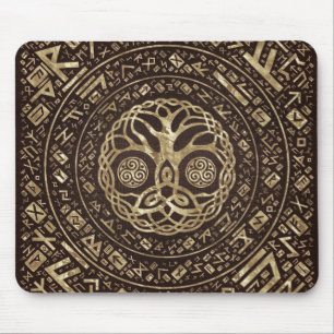 Tapis De Souris Arbre de vie - Yggdrasil avec Trinity Knot
