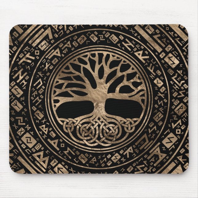 Tapis De Souris Arbre de vie - Yggdrasil Runic Motif (Devant)