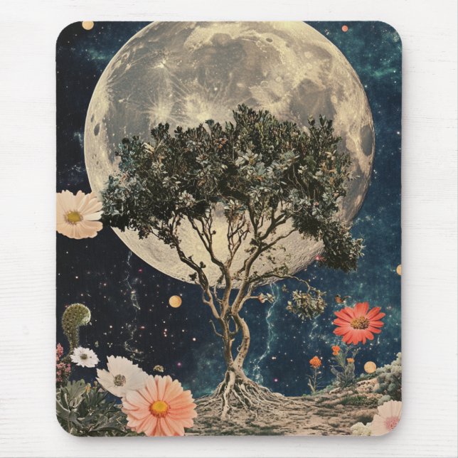 Tapis De Souris Arbre et fleurs de la lune (Devant)