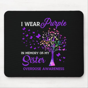 Tapis De Souris Arbre Je Porte Violet Mémoire De Soeur Surdose Con