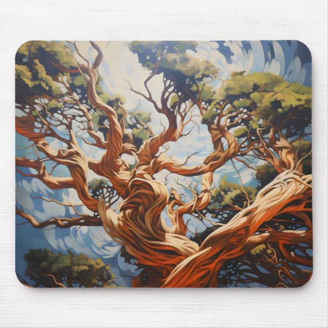 Tapis De Souris Arbre naturel Abstrait (Devant)