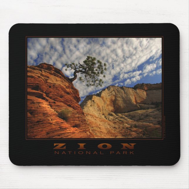 Tapis De Souris Arbre solitaire Mousepad de Zion (horizontal) (Devant)