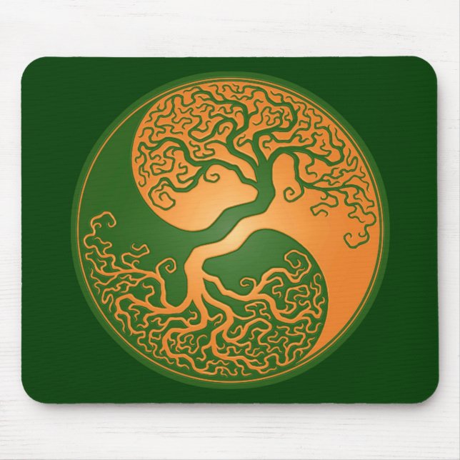 Tapis De Souris Arbre vert d'or de Yin Yang (Devant)