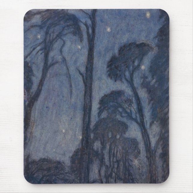Tapis De Souris Arbres à Twilight (par Edward Robert Hughes) (Devant)