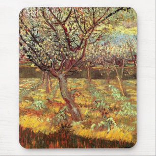 Tapis De Souris Arbres abricot en fleurs par Vincent van Gogh