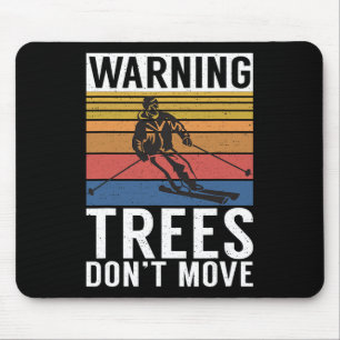 Tapis De Souris Arbres d'avertissement Ne bougent pas Neige Sport