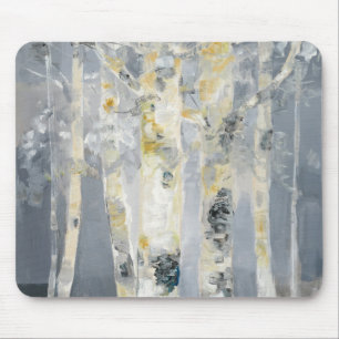 Tapis De Souris Arbres de bouleau sur l'arrière - plan gris 6