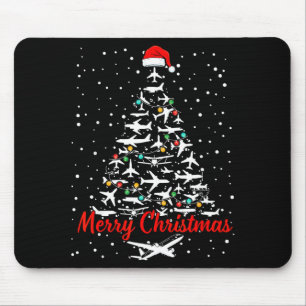 Tapis De Souris Arbres de Noël Avions Lots Joyeux Noël Hommes 