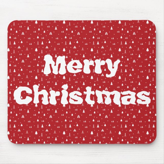 Tapis De Souris Arbres de Noël et flocons de neige Mousepad (Devant)