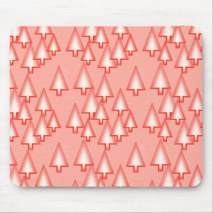 Tapis De Souris Arbres de Noël métalliques modernes - orange corai