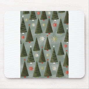 Tapis De Souris Arbres de Noël Papier peint Motif Pins Arbres