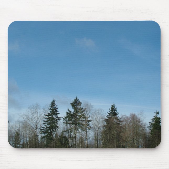 Tapis De Souris arbres d'hiver et ciel bleu (Devant)