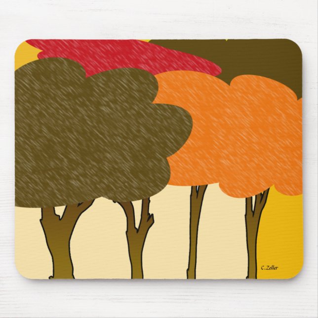 Tapis De Souris Arbres modernes de chute (Devant)