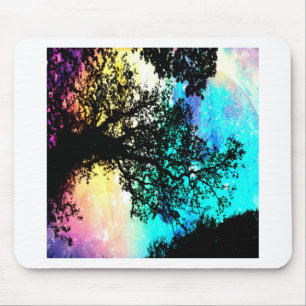 Tapis De Souris Arbres noirs espace coloré