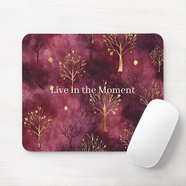 Tapis De Souris Arbres Or Bourgogne (Avec souris)