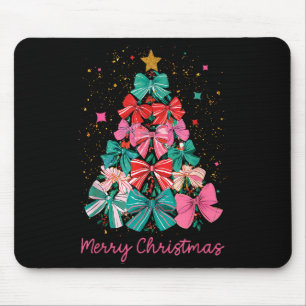 Tapis De Souris Arc Coquette Joyeux Noël Arbre de Noël Famille Pyj