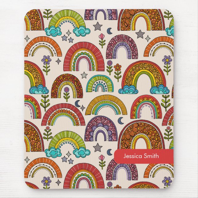 Tapis de souris arc-en-ciel coloré (Devant)