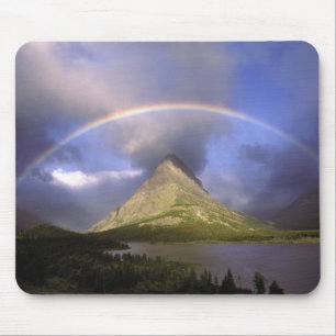 Tapis De Souris Arc-en-ciel complet et ciel orageux sur Grinnell
