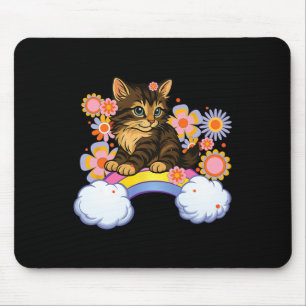 Tapis De Souris Arc-en-ciel de chaton Mignon Chat Drôle Sarcasme H