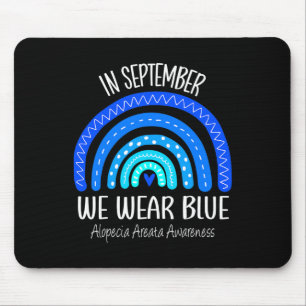 Tapis De Souris Arc En Ciel En Septembre Nous Portons Bleu Alopeci