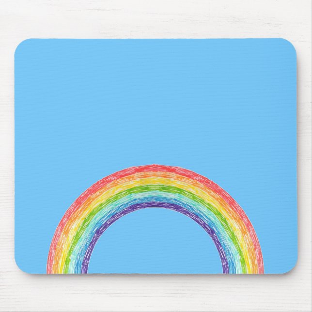Tapis De Souris Arc en ciel et ciel bleu (Devant)