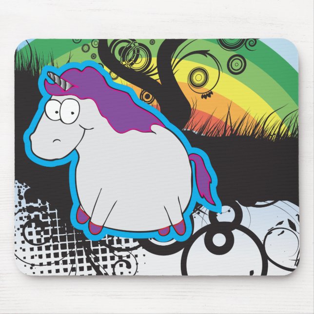 Tapis De Souris Arc-en-ciel et licorne Mousepad (Devant)