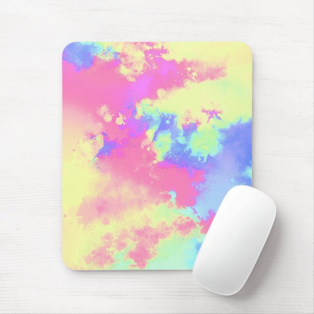 Tapis De Souris Arc en ciel Peinture, effet vert jaune (Avec souris)