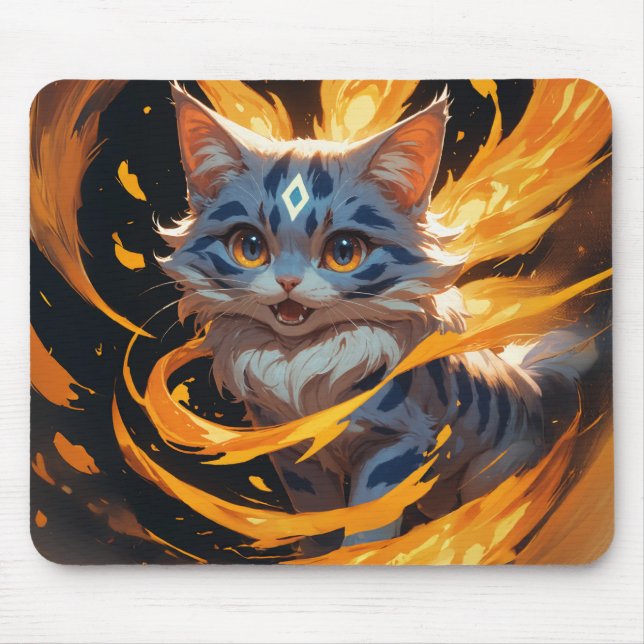 Tapis De Souris Arcane Ember : Le Kitten Flamebound Familier (Devant)