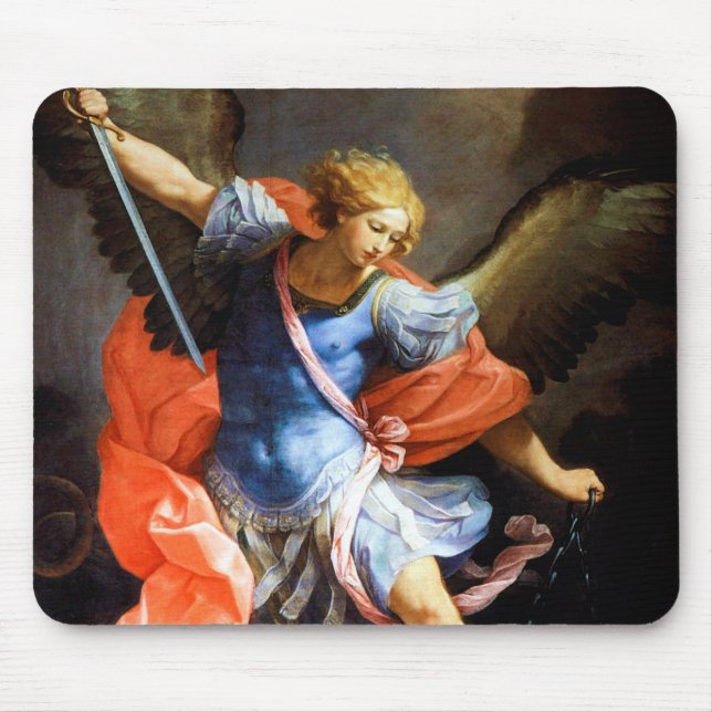 Tapis De Souris Archangel Michael piétine Satan, Guido Reni (Devant)