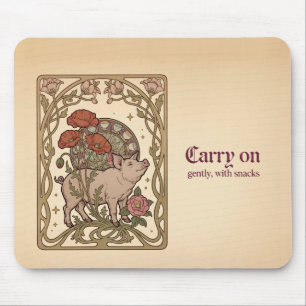 Tapis de souris Arche Poppy Art Nouveau Cochon