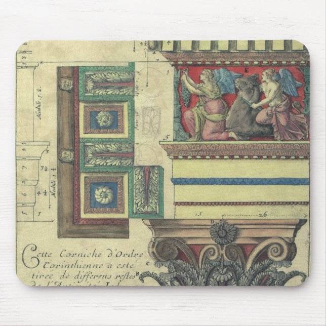 Tapis De Souris Architecture Ancienne, Colonne avec Moulure de Cor (Devant)