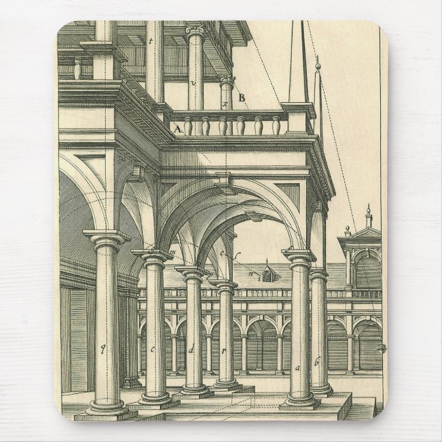 Tapis De Souris Architecture Ancienne, Cour romaine avec Colonnes (Devant)