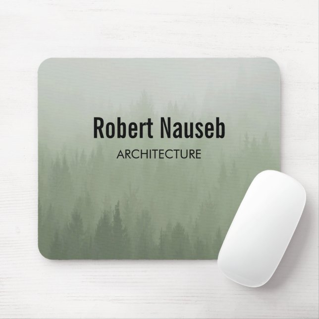 Tapis De Souris Architecture de forêt de brouillard gris (Avec souris)