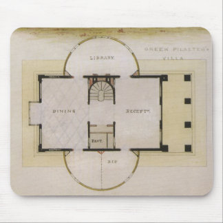 Tapis De Souris Architecture vintage, plan d'étage et villa grecqu