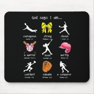 Tapis De Souris Arcs Dieu dit que je suis chrétienne Douce Bible p